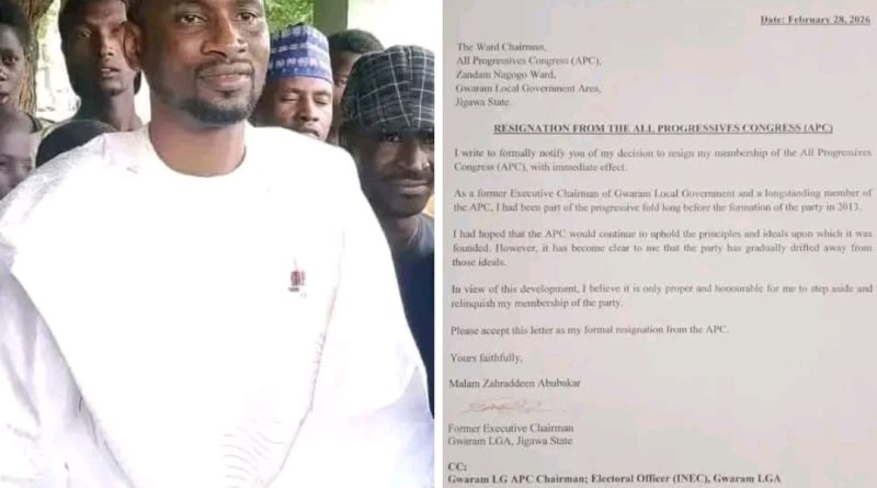 Picture Mix Zahraddeen Abubakar and His Resignation Letter